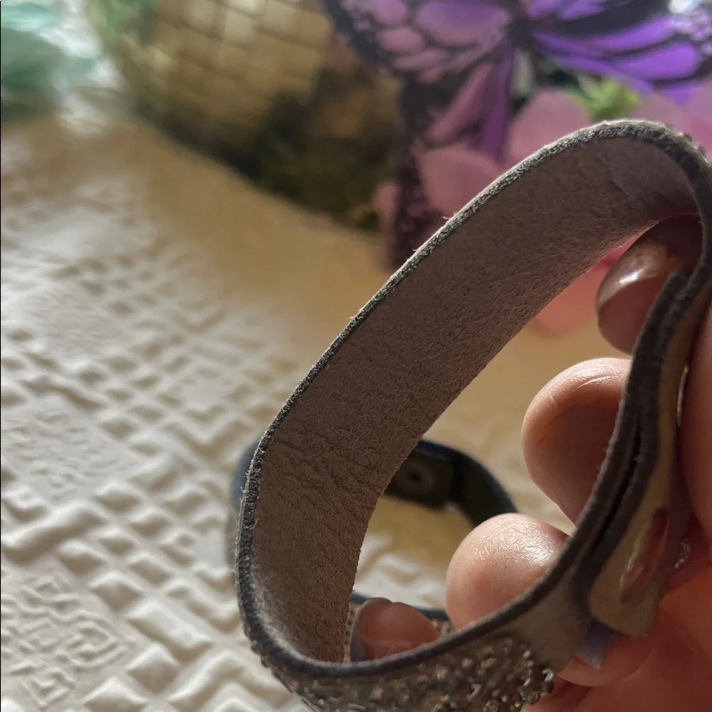 Rhinestone Leather Strap Bracelets
